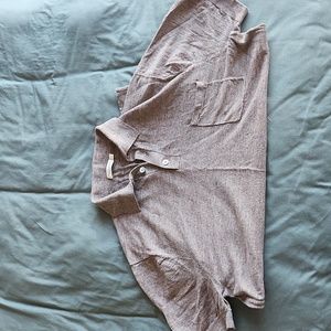 SUIT SUPPLY Men's Light Brown Linen Cotton Blend Pocket Polo